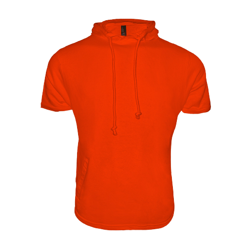 2100 - Short Sleeve Hoodie - Orange Color - AF APPARELS(USA)